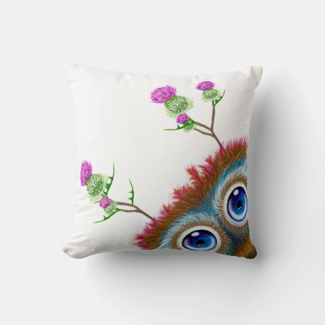 Hoots Toots Haggis. Latin Throw Pillow (Front)