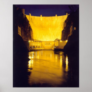 Hoover Dam at Night Print