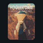 Hoover Dam Travel Art Vintage Magnet<br><div class="desc">Hoover Dam in a vector art style. Hoover Dam is a concrete arch-gravity dam in the Black Canyon of the Colorado River,  on the border between the U.S. states of Nevada and Arizona.</div>
