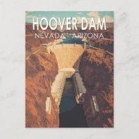 Hoover Dam Travel Art Vintage