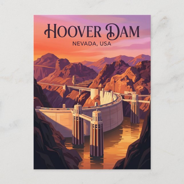 Hoover Dam USA Postcard (Front)