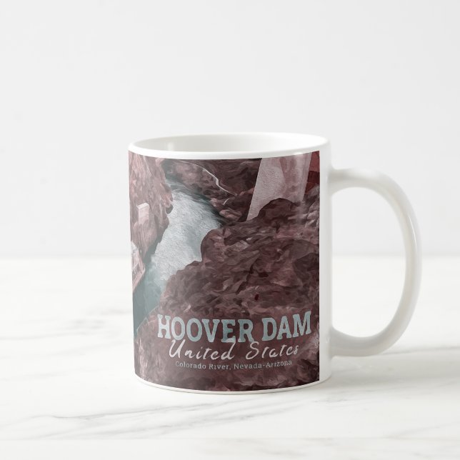 HOOVER DAM WATERCOLOR - NEVADA - ARIZONA COFFEE MUG (Right)