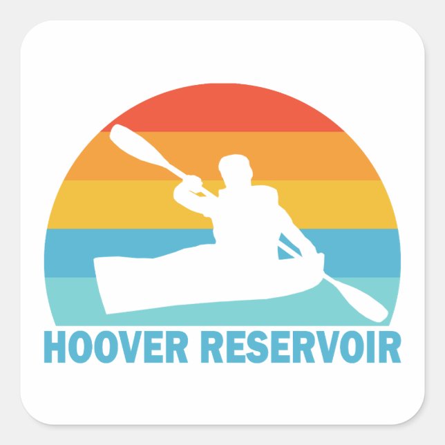 Hoover Reservoir Ohio Kayak Square Sticker (Front)