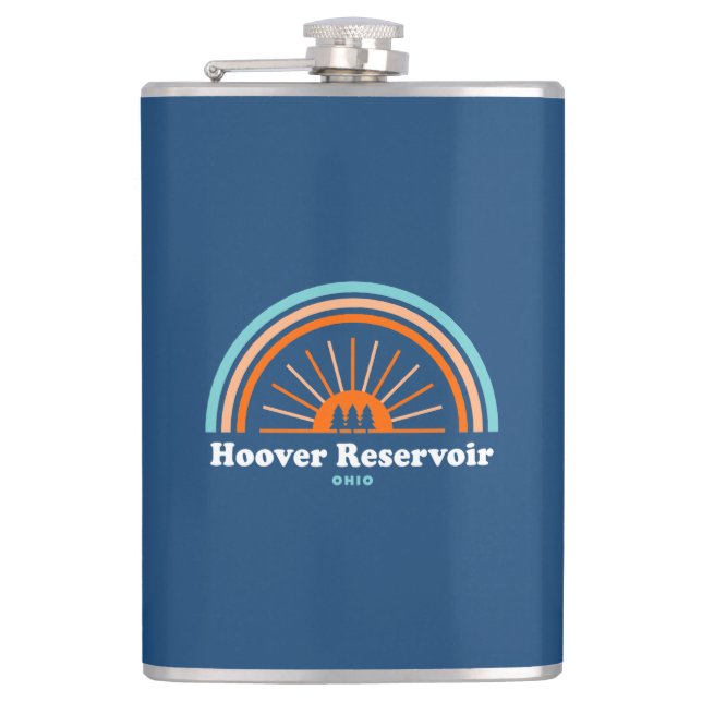 Hoover Reservoir Ohio Rainbow Hip Flask (Front)