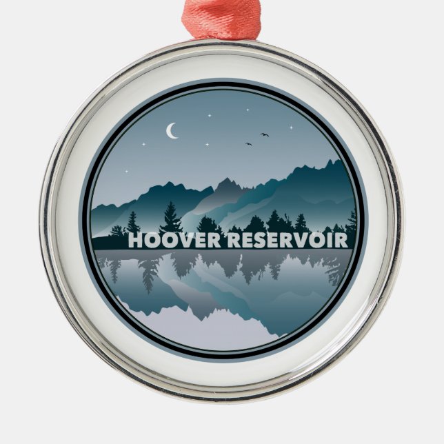 Hoover Reservoir Ohio Reflection Metal Ornament (Front)