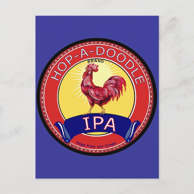 Hop a Doodle IPA Beer Postcard (Front)