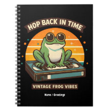 Hop Back in Time Vintage Frog Retro Illustration
