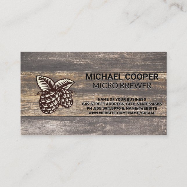 Hop | Cartes en bois | Brasserie (Devant)
