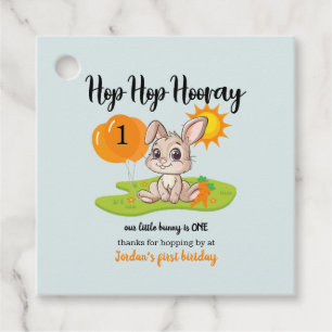 Hop Hop Hooray Cute Some Bunny 1st birthday Favour Tags