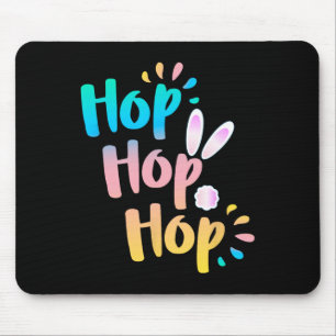 Hop Hop Hop Cute Easter Bunny Boy Girl Gift Mouse Pad