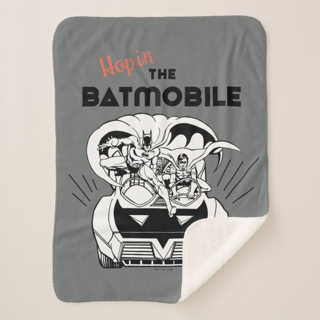 Hop in the Batmobile Sherpa Blanket (Front)