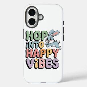 Hop Into Happy Vibes Easter Bunny Phone Case Cute