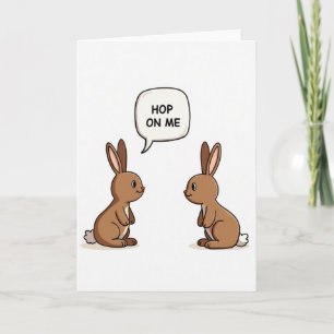 Hop On Me Funny Animal Card