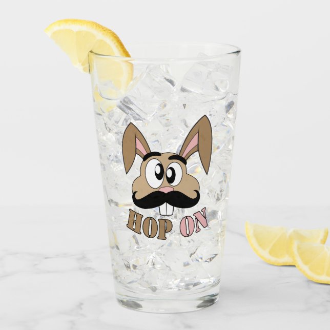 Hop On Moustache Rabbit Glass (Front Ice)