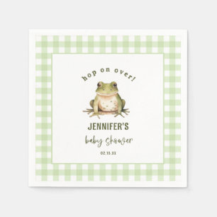Hop On Over Frog Theme Baby Shower Napkin