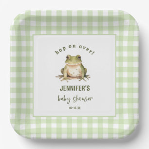 Hop On Over Frog Theme Baby Shower Paper Plate