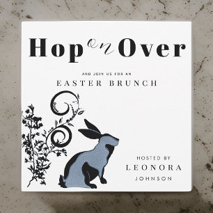 Hop On Over Modern Bunny Easter Brunch Invitation