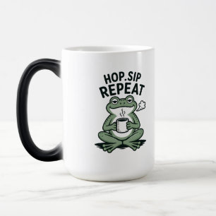 Hop Sip Repeat Funny Frog Coffee Design Magic Mug