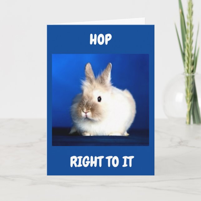 HOP TO IT AND ENJOY YOUR NEW JOB CONGRATULATIONS CARD (Front)