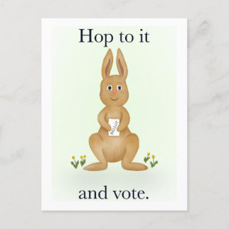 Hop to It and Vote Postcard