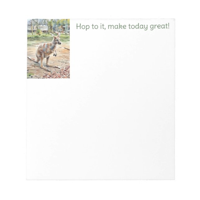 Hop To It Kangaroo Notepad (Front)