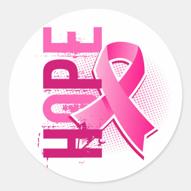 Hope 2 Breast Cancer Classic Round Sticker (Front)