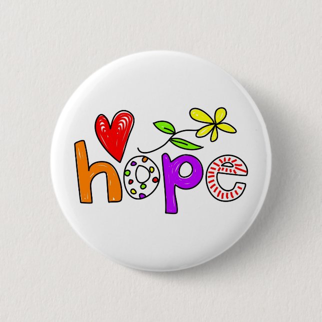 Hope 2 Inch Round Button (Front)