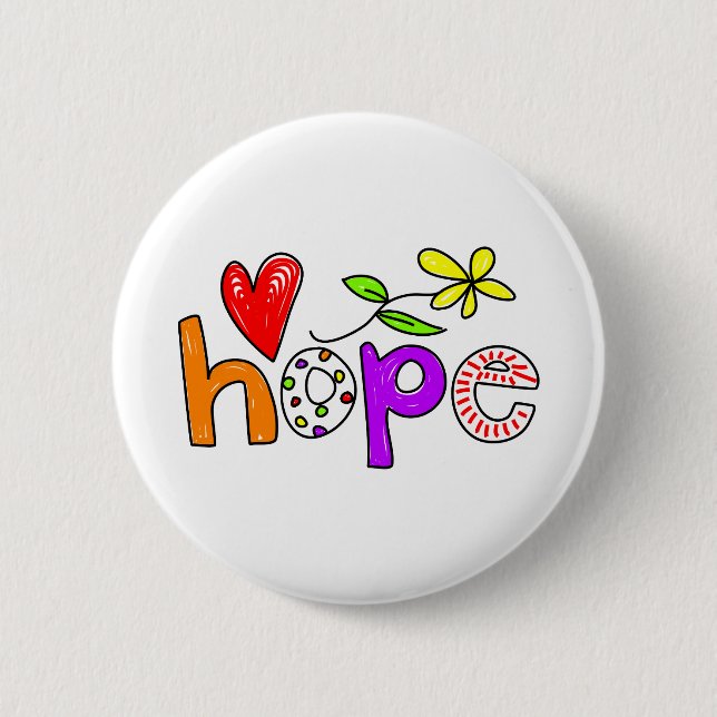 Hope 2 Inch Round Button (Front)