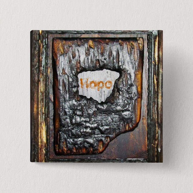 Hope 2 Inch Square Button (Front)