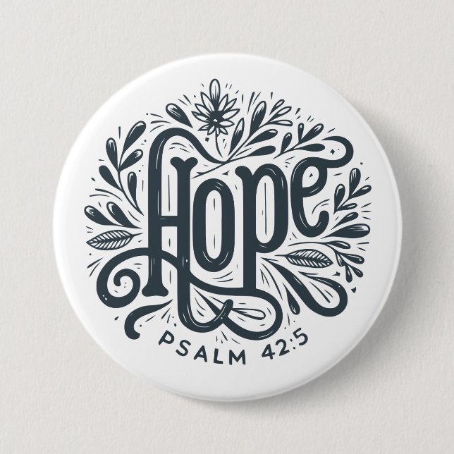Hope 3 Inch Round Button (Front)