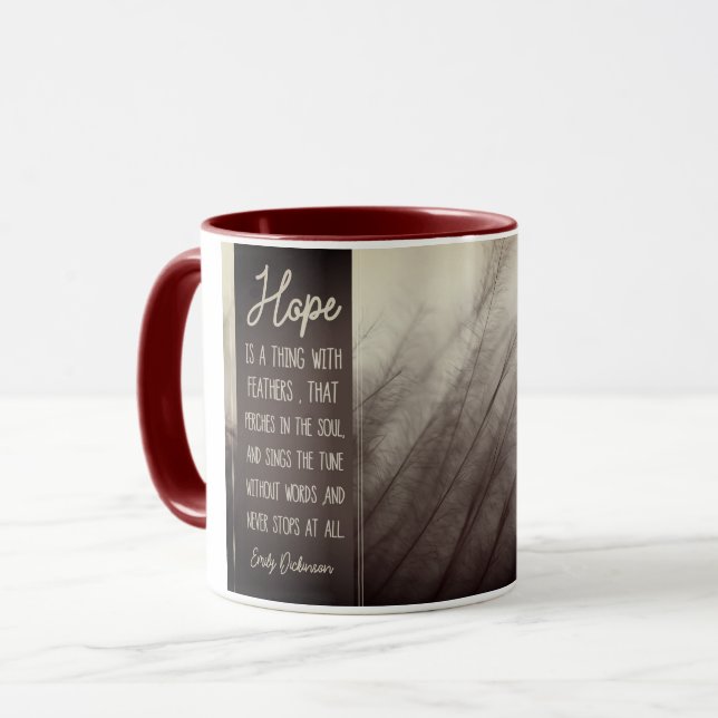 HOPE A Thing With Feathers Mug (Front Left)