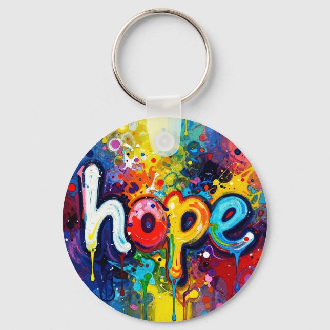 Hope Abstract Graffiti Style 104 Keychain (Front)