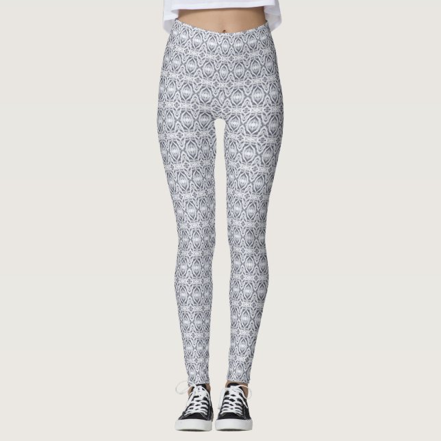 Hope Abstract Light White Watercolor Art Leggings (Front)