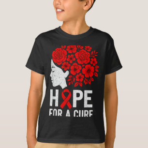 Hope Aids Butterfly Red Ribbon Hiv Aids Awareness  T-Shirt