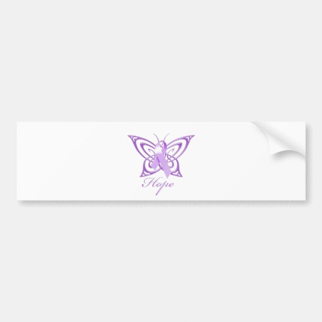 Hope Alzheimer's Awareness Butterfly Bumper Sticker (Front)