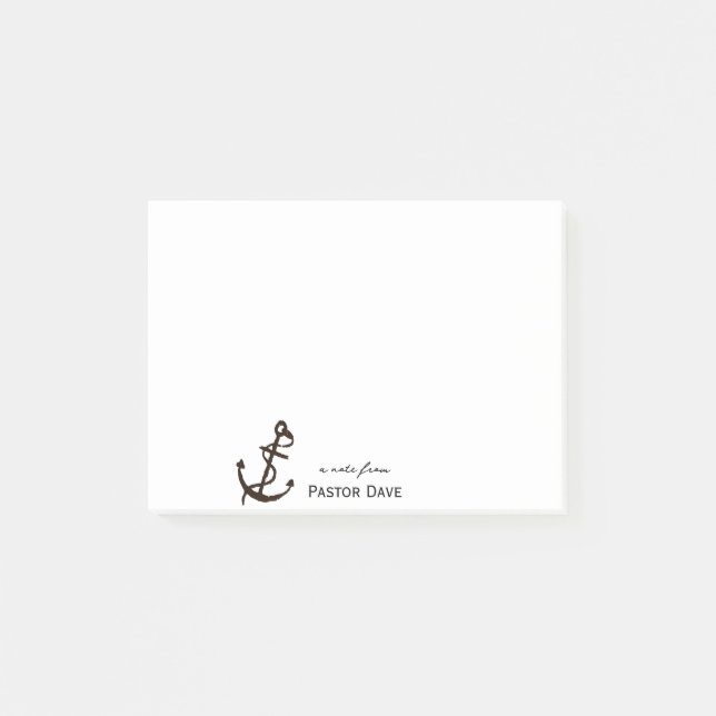 Hope Anchor Personalized Pastor Post-it Notes (Front)