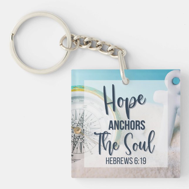 Hope Anchors the Soul Keychain (Front)