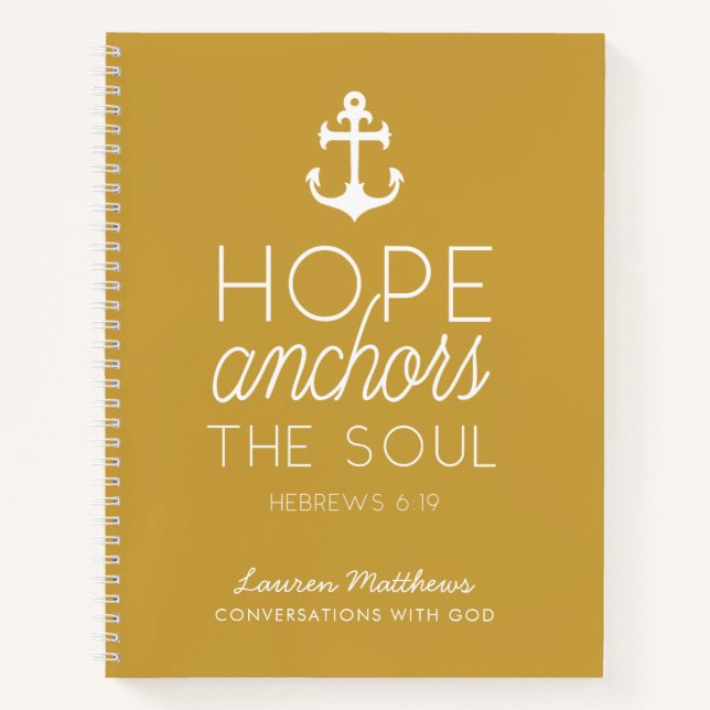 Hope Anchors the Soul Scripture Journal | Gold (Front)