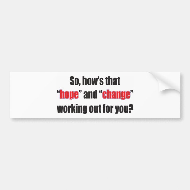 Hope-and-Change Bumper Sticker (Front)