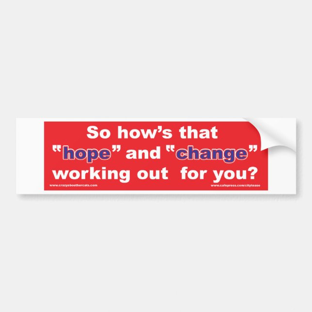 HOPE-and-Change-in-RED-2 Bumper Sticker (Front)