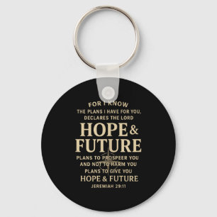 Hope And Future Jeremiah 29_11 Christian Bible Ver Keychain