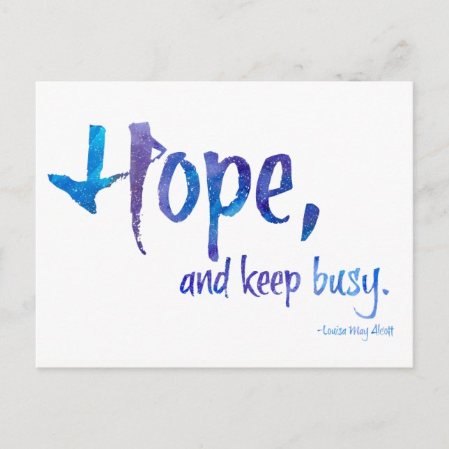 Hope, And Keep Busy Protest Postcard (Front)