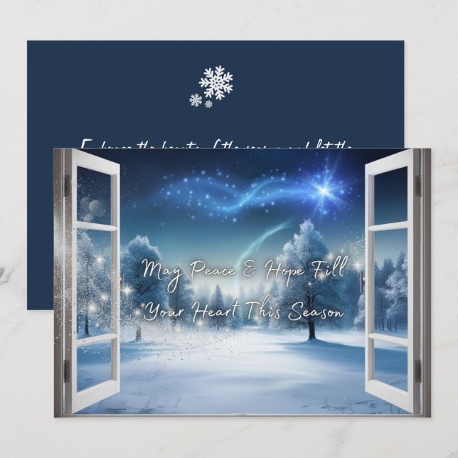 Hope and Peace Card with Winter Scene (Front/Back)
