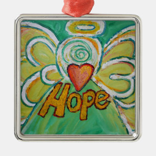 Hope Angel Word Art Cadeau de vacances Ornements
