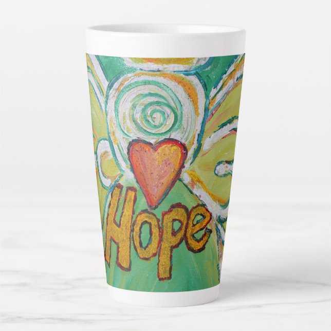 Hope Angel Word Art Custom Latte Mug Cup (Devant)