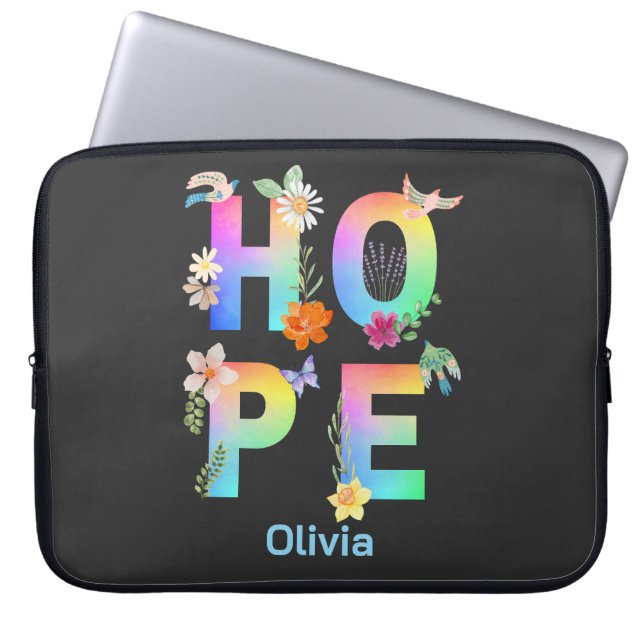 Hope Artistic Positive Motivational Inspirational Laptop Sleeve (Front)