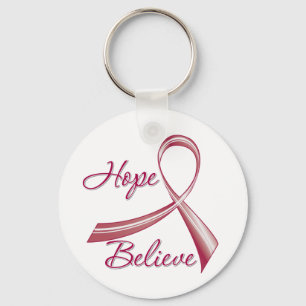 Hope Believe Amyloidosis Awareness Keychain