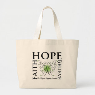 Hope Believe Faith - Non-Hodgkin's Lymphoma Large Tote Bag