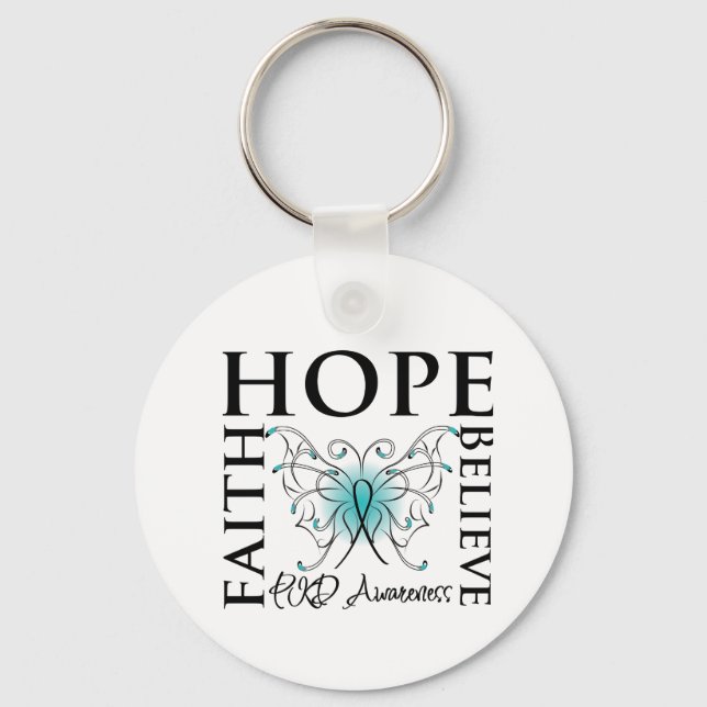 Hope Believe Faith - Polycystic Kidney Disease Keychain (Front)