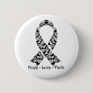 Hope Black Awareness Ribbon 2 Inch Round Button